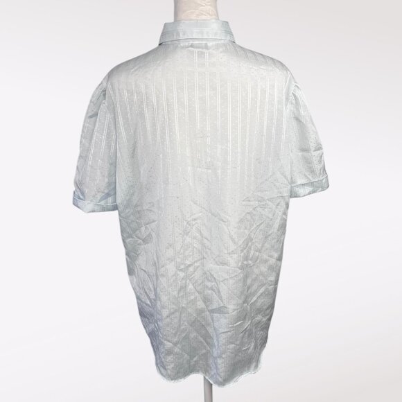 Vintage Classic Elegance Shirt Sleeve Button Down Shirt Light Blue Size XL - Picture 5 of 9